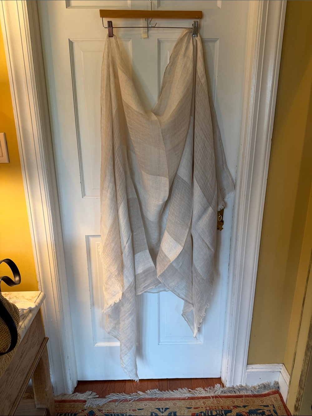 Brunello Cucinelli Natural Cream Linen shawl/scarf